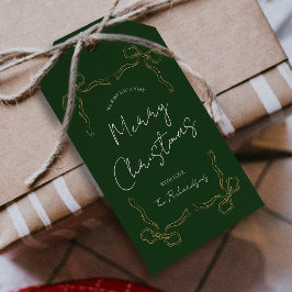 Den unika, moderna Gröntens hand plockade-julhelg Presentetikett