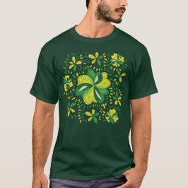 Den unika Shamrock Löv Mönster T Shirt