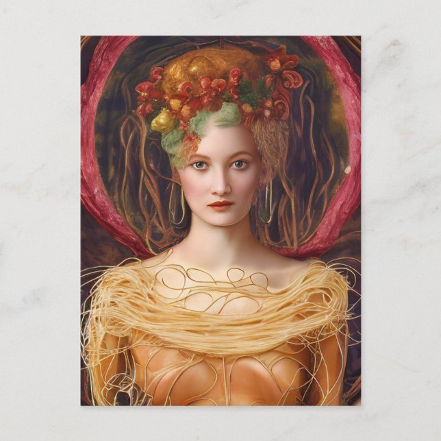 Den unika spaghetti Dress Vykort (Framsida)