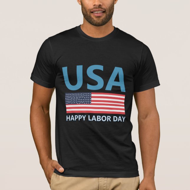 Den unika t-shirt-arbetsdagen i USA lycklig T Shirt (Framsida)