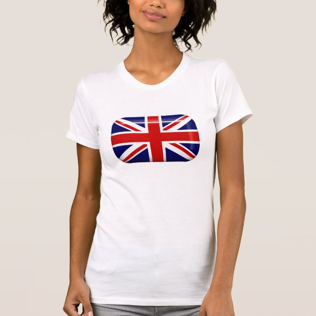 Den United Kingdom flagga knäppas T-tröja Tröja (Framsida)