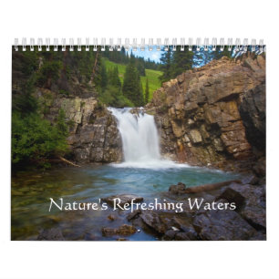 Den uppfriskande naturen bevattnar kalendern kalender