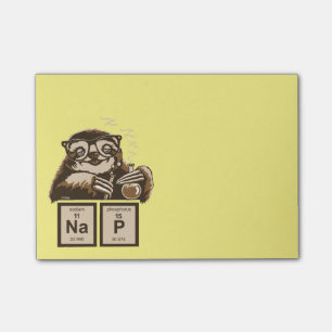 Den upptäckta kemislothen ta sig en tupplur post-it block