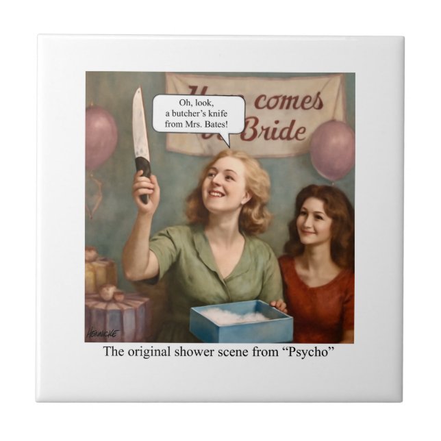 Den ursprungliga duschscenen från Psycho. Kakelplatta (Framsidan)