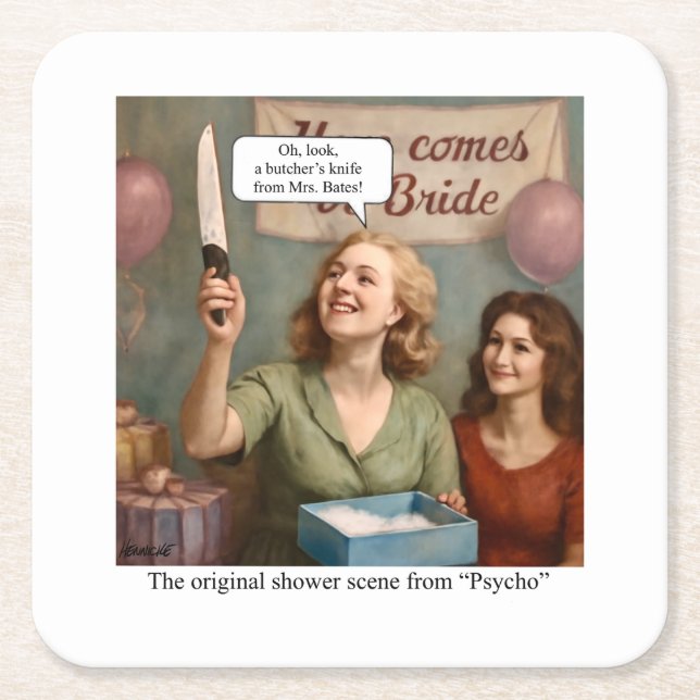 Den ursprungliga duschscenen från Psycho. Underlägg Papper Kvadrat (Framsidan)