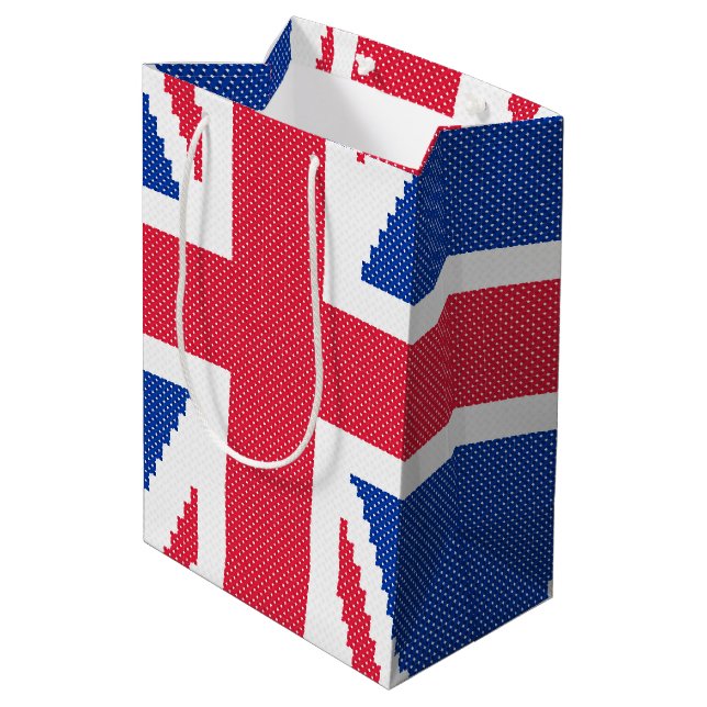 Den ursprungliga kor-stygn designen Union Jack (Baksidan Vinklad)