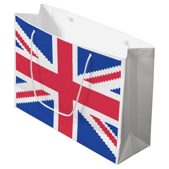 Den ursprungliga kor-stygn designen Union Jack (Framsidan Vinklad)