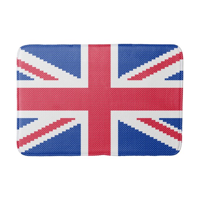 Den ursprungliga kor-stygn designen Union Jack Badrumsmatta (Framsidan)