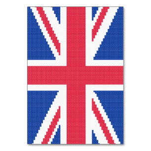 Den ursprungliga kor-stygn designen Union Jack Bordsnummer