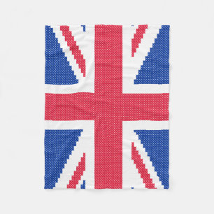 Den ursprungliga kor-stygn designen Union Jack Fleecefilt