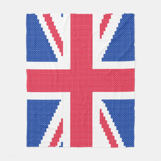 Den ursprungliga kor-stygn designen Union Jack Fleecefilt