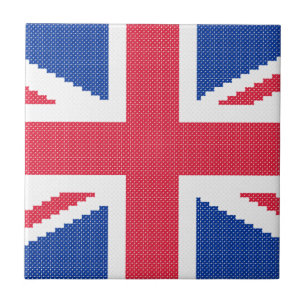 Den ursprungliga kor-stygn designen Union Jack Kakelplatta