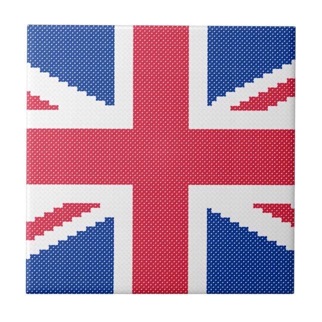 Den ursprungliga kor-stygn designen Union Jack Kakelplatta (Framsidan)