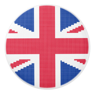 Den ursprungliga kor-stygn designen Union Jack Knopp