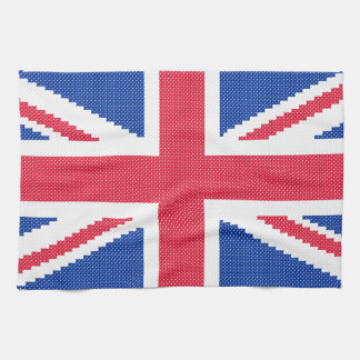 Den ursprungliga kor-stygn designen Union Jack Kökshandduk