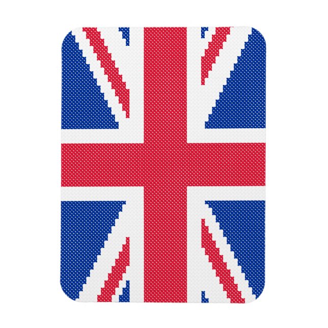 Den ursprungliga kor-stygn designen Union Jack Magnet (Vertikal)