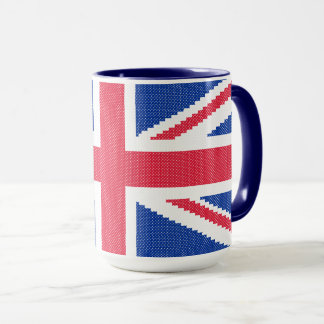 Den ursprungliga kor-stygn designen Union Jack Mugg