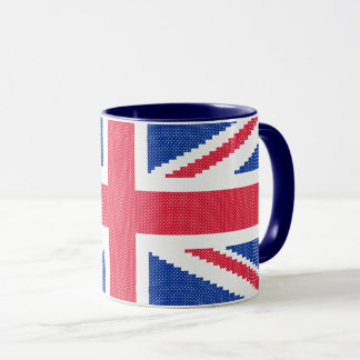 Den ursprungliga kor-stygn designen Union Jack Mugg