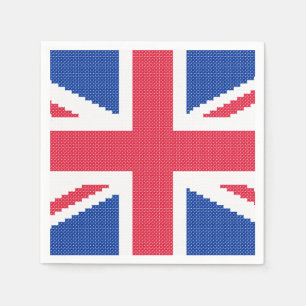 Den ursprungliga kor-stygn designen Union Jack Pappersservett
