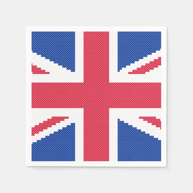 Den ursprungliga kor-stygn designen Union Jack Pappersservett (Framsidan)