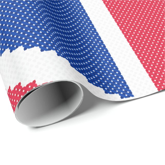 Den ursprungliga kor-stygn designen Union Jack Presentpapper (Rullad Hörn)