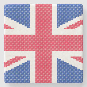 Den ursprungliga kor-stygn designen Union Jack Stenunderlägg