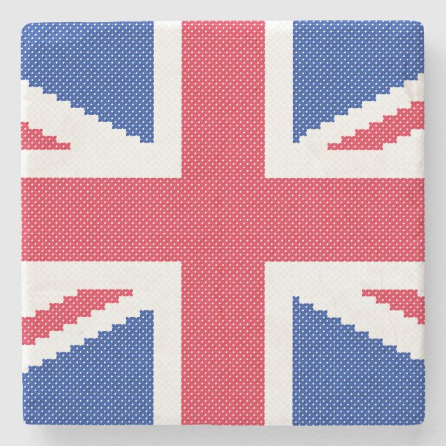 Den ursprungliga kor-stygn designen Union Jack Stenunderlägg (Framsidan)