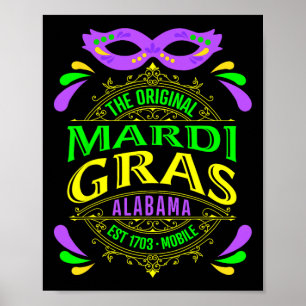 Den ursprungliga mobilen Alabyma Mardi Gras 2025 Poster