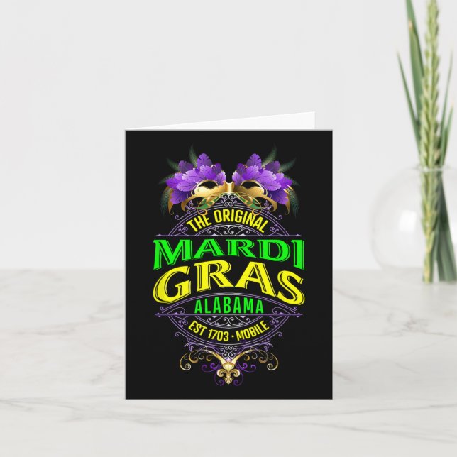 Den ursprungliga mobilen Alabyma Mardi Gras Kort (Framsida)