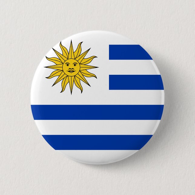 Den Uruguay flagga knäppas Knapp (Framsida)