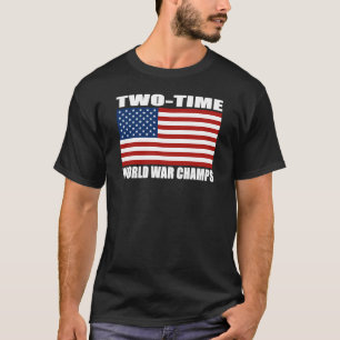 Den US-flaggaTvå-Time världskriget tuggar ljudli Tee Shirt