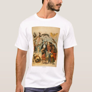 Den utbildade hunden agerar den sceniska affischen t shirt
