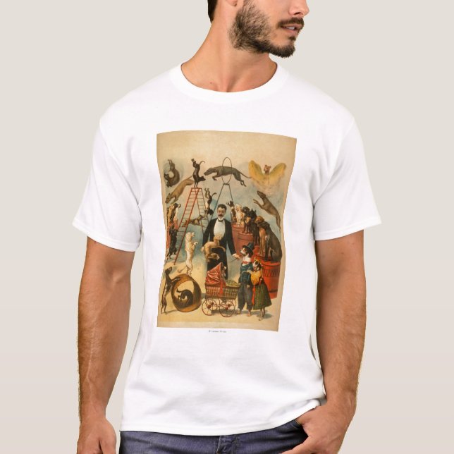 Den utbildade hunden agerar den sceniska affischen t shirt (Framsida)