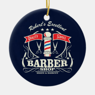 Den utmärkta barberaren shoppar stylistrakning julgransprydnad keramik