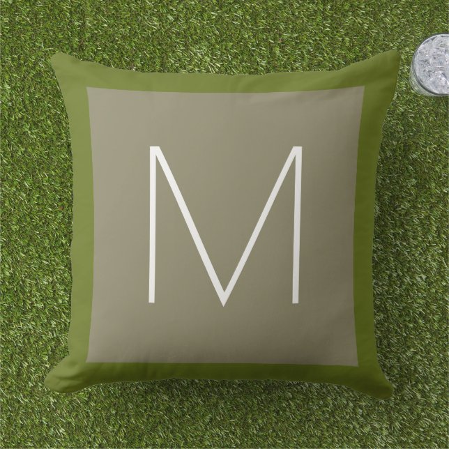 den utomhus- monogramen kudder med den gröna utomhuskudde (Gräs)