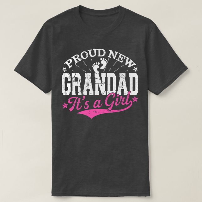 Den utpressade Genderna Reveal Proud New Grandad. T Shirt (Design framsida)