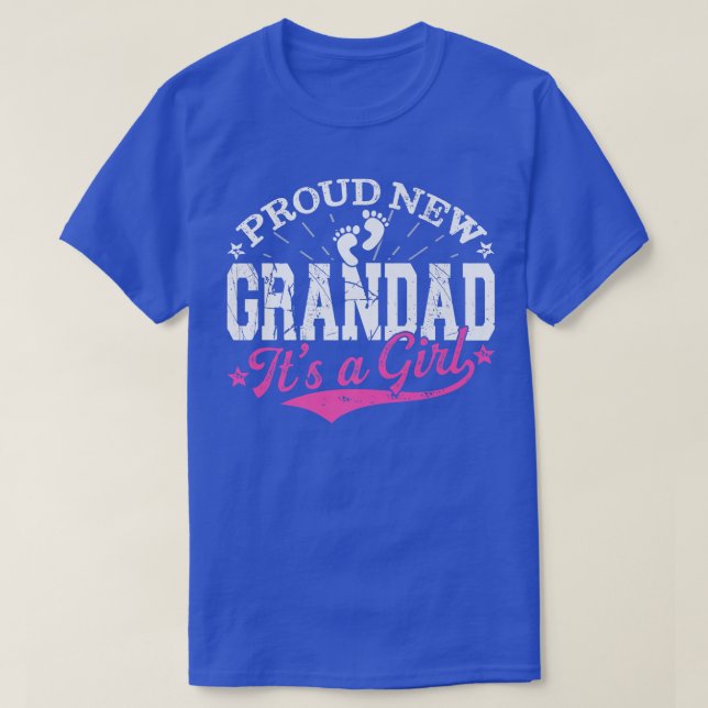 Den utpressade Genderna Reveal Proud New Grandad. T Shirt (Design framsida)