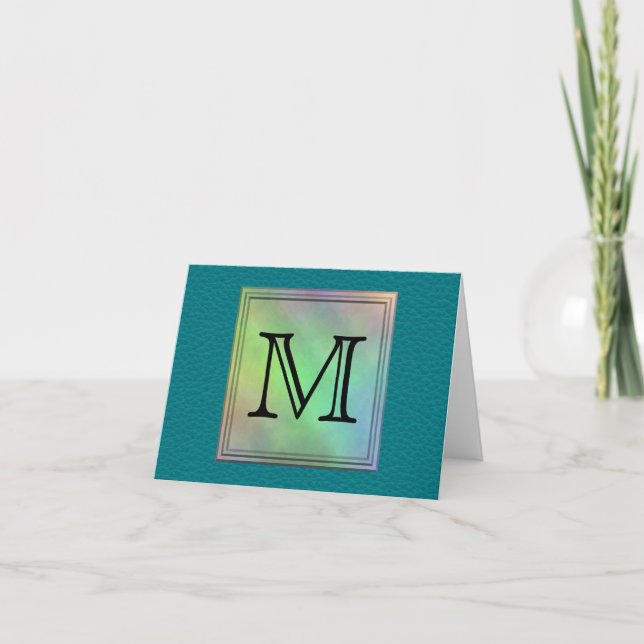 Den utskrivavna beställnings- monogramen avbildar anteckningskort (Framsida)