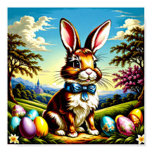 Den utskrivbara viktoriska Påskharn Poster. Påsk