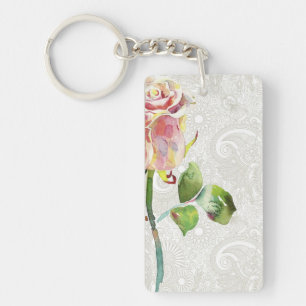 Den utsmyckade blommönstret med rosa vattenfärg