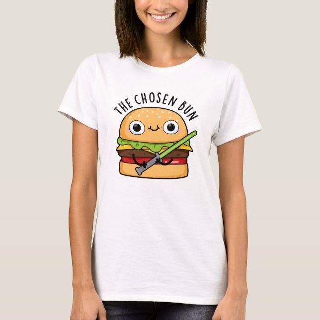 Den utvalda Bun Funny Food Warrior Bun Pun T Shirt (Framsida)