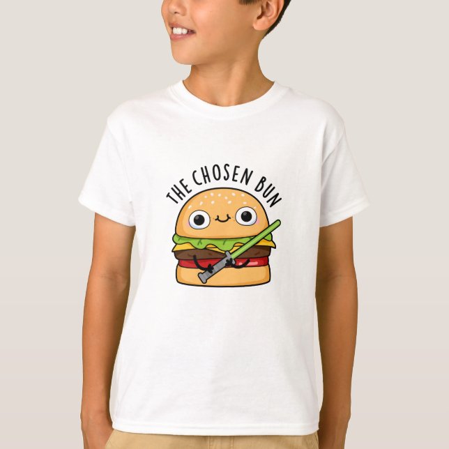 Den utvalda Bun Funny Food Warrior Bun Pun T Shirt (Framsida)
