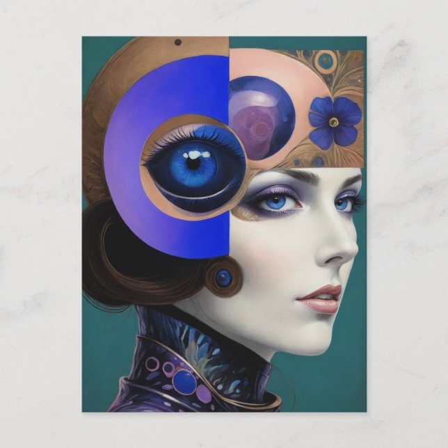 Den vackra Abstrakten Woman Vykort (Framsida)