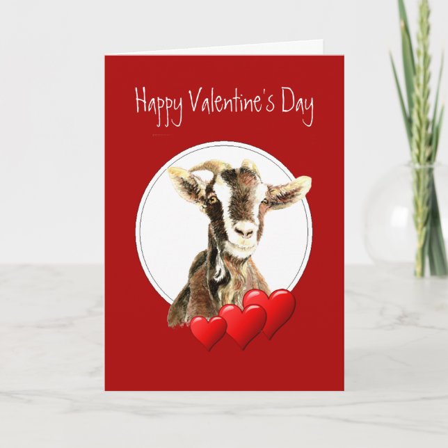 Den vackra Alla hjärtans dag till den gamla Goat,  Helgkort (Framsida)