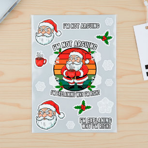 Den vackra Argen Santa Sarcastic Helgdag Gift Runt Klistermärke
