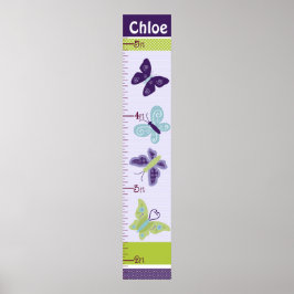 Den vackra Behållan för Butterflies Growth Chart v Poster