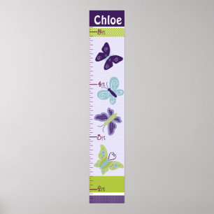 Den vackra Behållan för Butterflies Growth Chart v Poster