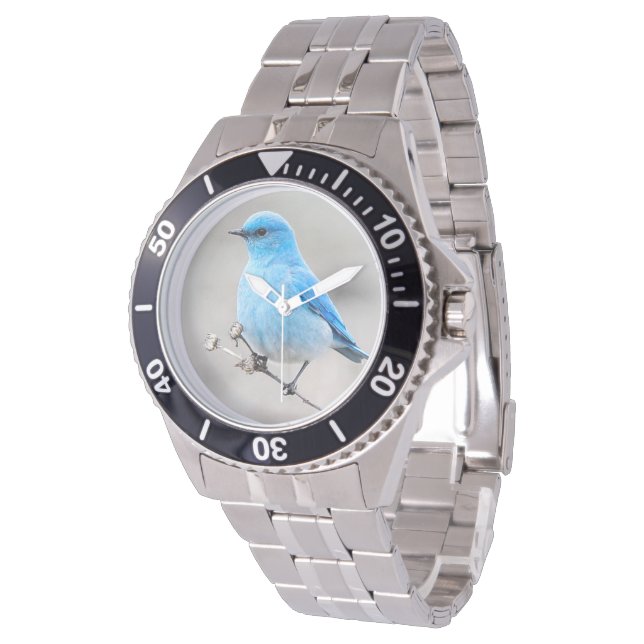 Den vackra bergsblåfågeln på Tansy Armbandsur (Vinklad)