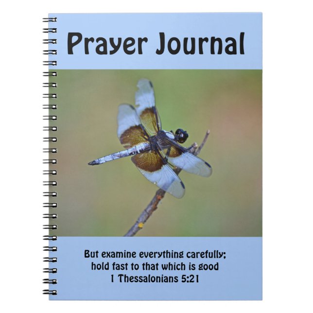 Den vackra blåblå drakflygPrayer Journal-bärbara d Anteckningsbok (Framsidan)