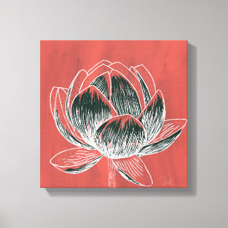 Den vackra blommans utformning Lotus nr 4 Canvastryck